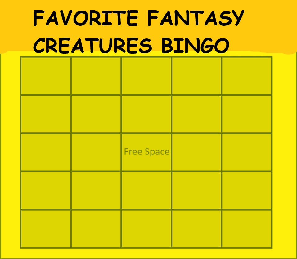 favorite fantasy creatures bingo Blank Meme Template