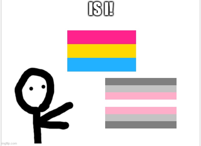 Is I (Updated) | image tagged in is i,demigirl,pansexual | made w/ Imgflip meme maker