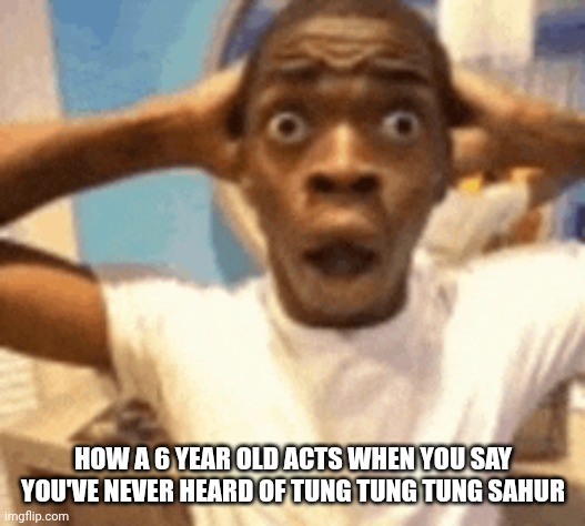 Oh no | HOW A 6 YEAR OLD ACTS WHEN YOU SAY YOU'VE NEVER HEARD OF TUNG TUNG TUNG SAHUR | image tagged in italian memes | made w/ Imgflip meme maker