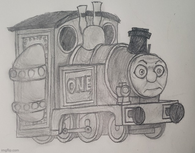 Mutilated Freak. | image tagged in thomas the tank engine,horror,drawing | made w/ Imgflip meme maker