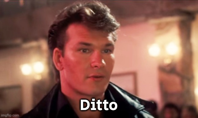 Patrick Swayze Baby In The Corner | Ditto | image tagged in patrick swayze baby in the corner | made w/ Imgflip meme maker
