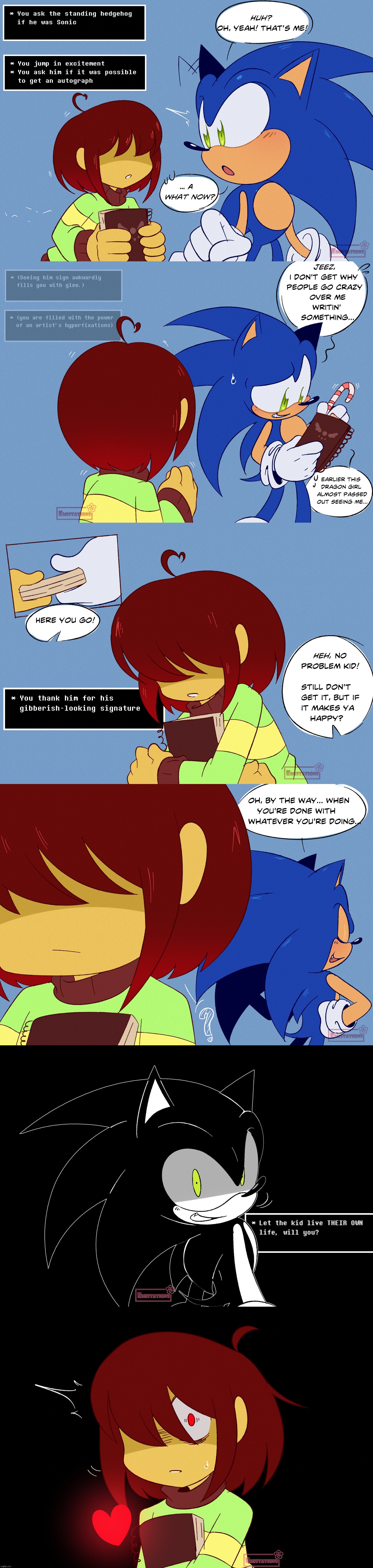 Signature (credits on watermarks across the comic lol) | image tagged in deltarune,sonic the hedgehog | made w/ Imgflip meme maker