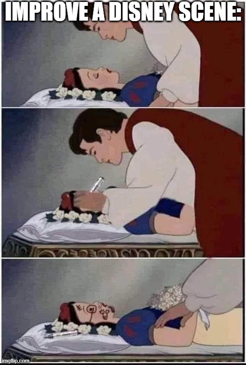 Snow White | IMPROVE A DISNEY SCENE: | image tagged in cartoons,disney | made w/ Imgflip meme maker