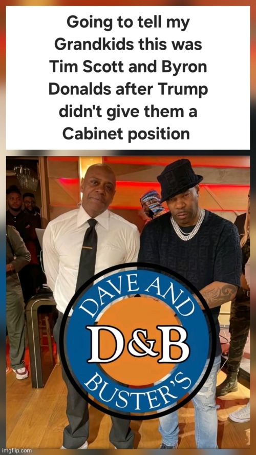 Tim Scott & Byron Donalds | image tagged in tim scott byron donald no cabinet job being black | made w/ Imgflip meme maker