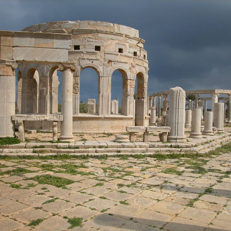 Roman temple at Leptis Magna Blank Meme Template