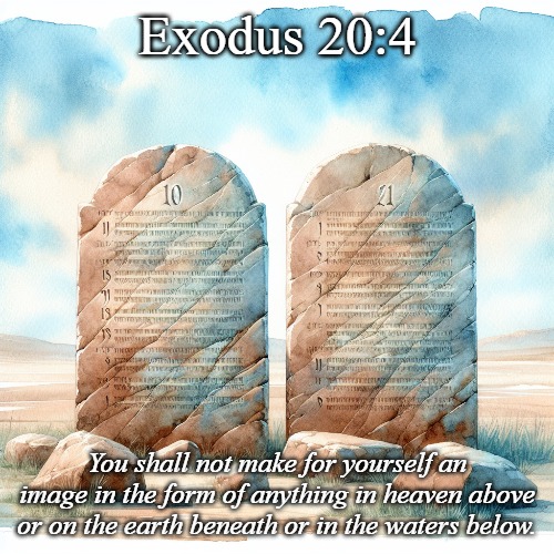 The Second Commandment | Exodus 20:4; You shall not make for yourself an image in the form of anything in heaven above or on the earth beneath or in the waters below. | image tagged in christiansonly,the ten comandments,gods second commandment | made w/ Imgflip meme maker