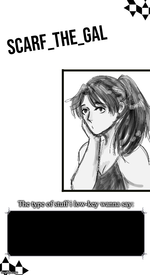 High Quality Scarf announcement template (drawing by Disco) Blank Meme Template