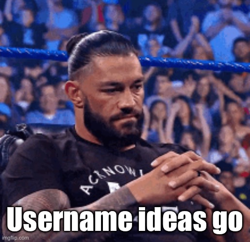 Roman Reigns disappointed | Username ideas go | image tagged in roman reigns disappointed | made w/ Imgflip meme maker
