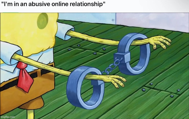 image tagged in spongebob handcuffs | made w/ Imgflip meme maker