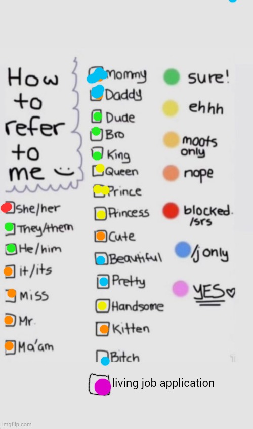 ts better than job applications | living job application | image tagged in how to refer to me,cringe worthy | made w/ Imgflip meme maker