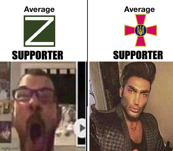 Average Fan vs. Average Enjoyer | SUPPORTER; SUPPORTER | image tagged in average fan vs average enjoyer | made w/ Imgflip meme maker