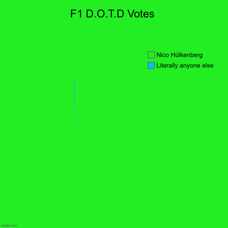 First Career Podium | F1 D.O.T.D Votes | Literally anyone else, Nico Hülkenberg | image tagged in charts,pie charts | made w/ Imgflip chart maker