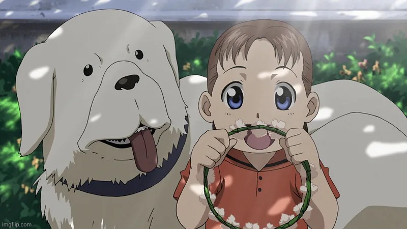 Fullmetal Alchemist Dog and Girl | image tagged in fullmetal alchemist dog and girl | made w/ Imgflip meme maker