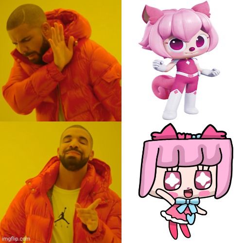 Gina Miniforce Vs Gina Tamagotchi! | image tagged in memes,drake hotline bling | made w/ Imgflip meme maker
