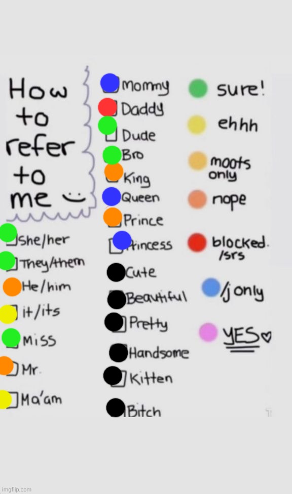 black means only authorized people | image tagged in how to refer to me | made w/ Imgflip meme maker