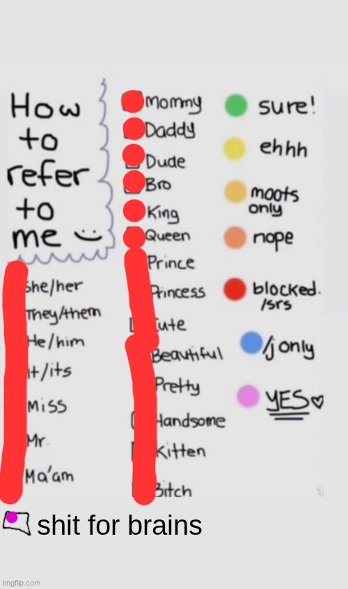 How To Refer To Me :) | shit for brains | image tagged in how to refer to me | made w/ Imgflip meme maker