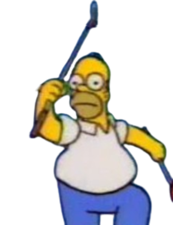 Homer Simpson Golf Clubs Running Blank Meme Template