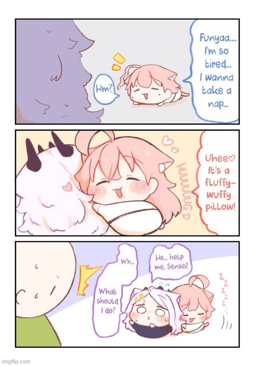 Credit goes to their respective owners :D | image tagged in blue archive,comics,cute,hoshino,hina | made w/ Imgflip meme maker