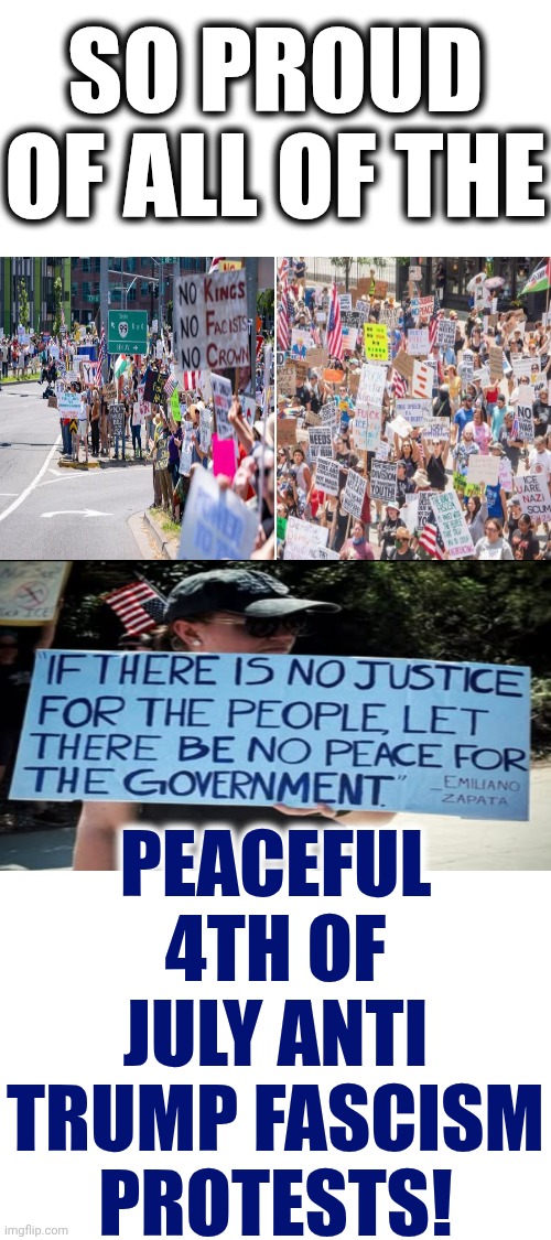 Keep Calling, Emailing, Commenting And Protesting! Don't Stop Until Every Nazi Feels The Pressure Of We, The People's Discontent | SO PROUD OF ALL OF THE; PEACEFUL 4TH OF JULY ANTI TRUMP FASCISM PROTESTS! | image tagged in memes,maga,nazis,trump is a convicted rapist,just say no to trump's fascist nazi regime,lock him up | made w/ Imgflip meme maker