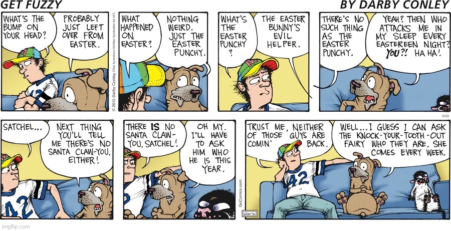 image tagged in comics,get fuzzy,cat and dog,violence | made w/ Imgflip meme maker