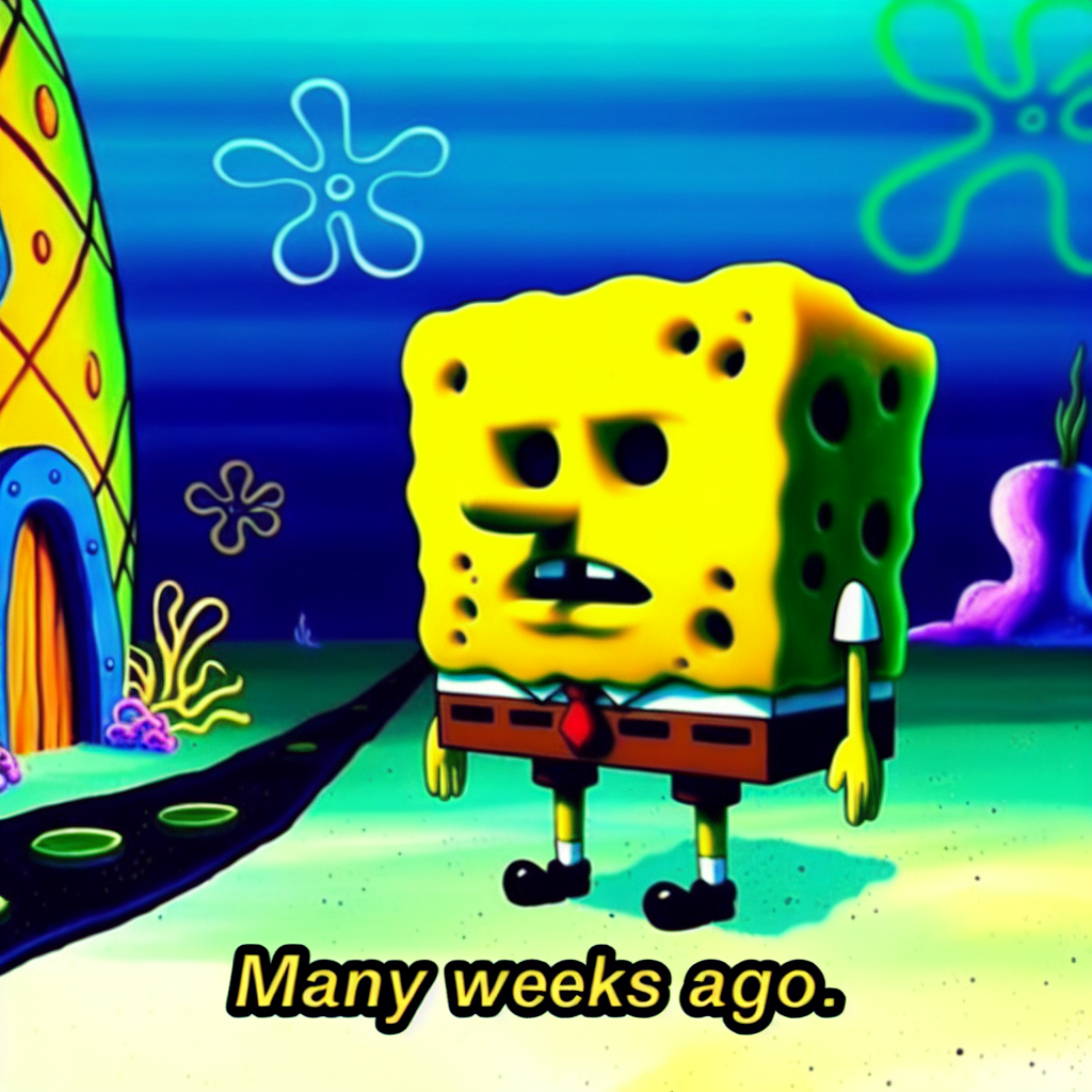 create a meme with spongebob's "one eternity later" meme backgro Blank Meme Template