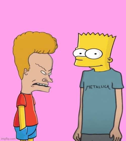 umm huh huh eat my shorts | image tagged in bart simpson,beavis and butthead,mashup | made w/ Imgflip meme maker