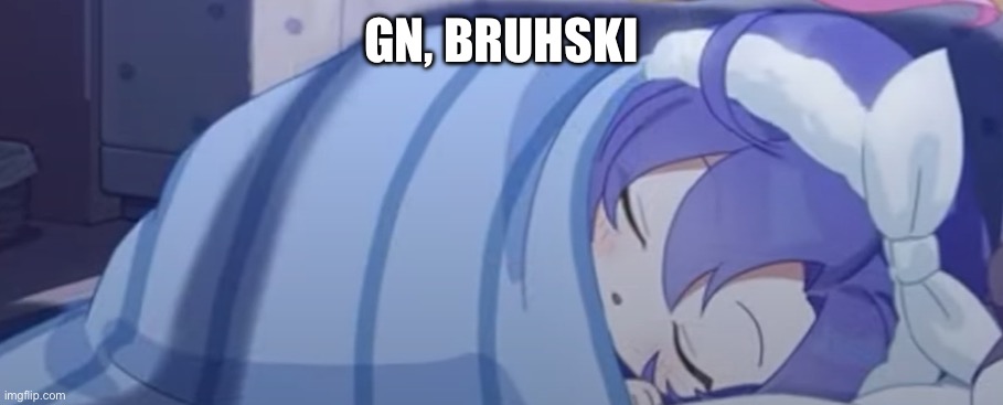 Yuuka Sleeping | GN, BRUHSKI | image tagged in yuuka sleeping | made w/ Imgflip meme maker