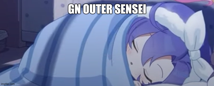 Yuuka Sleeping | GN OUTER SENSEI | image tagged in yuuka sleeping | made w/ Imgflip meme maker