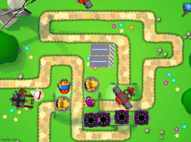 i got  a juggernaut, 4 spike machines, 1 super monkey, 2 moab maulers, and some other stuff. how do i make this defence better. | made w/ Imgflip meme maker