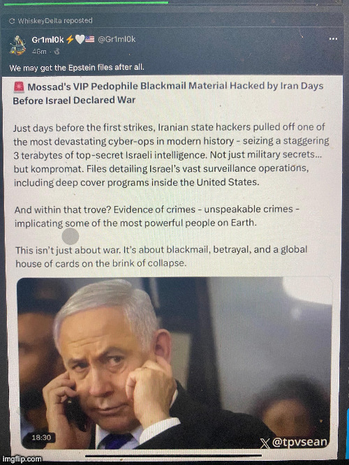 Iran hacked Epstein files Blank Meme Template
