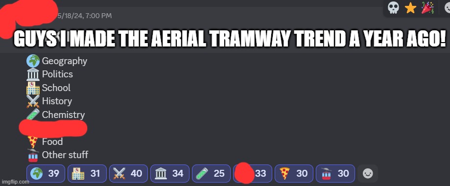 5/18/24 | GUYS I MADE THE AERIAL TRAMWAY TREND A YEAR AGO! | made w/ Imgflip meme maker