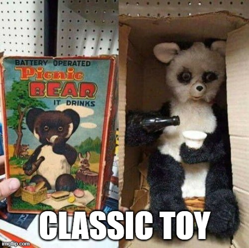Picnic Bear | CLASSIC TOY | image tagged in cursed image | made w/ Imgflip meme maker