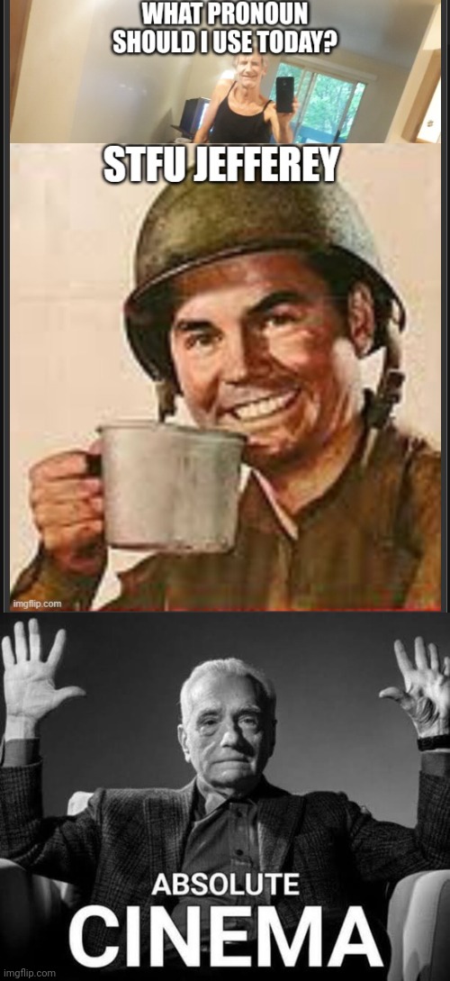 Accidental comedy | image tagged in absolute cinema,jeffrey | made w/ Imgflip meme maker