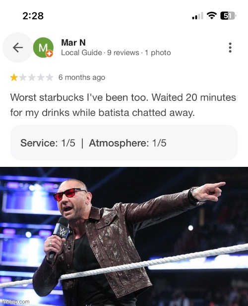 Starbucks batista | image tagged in review,starbucks barista | made w/ Imgflip meme maker