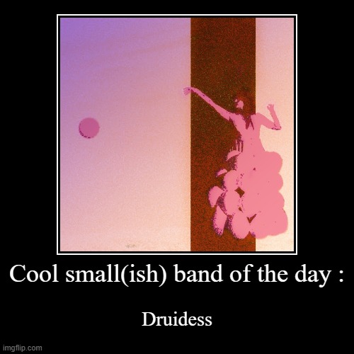 If you already know them pls marry me | Cool small(ish) band of the day : | Druidess | image tagged in funny,demotivationals,druidess,small band,bands,music | made w/ Imgflip demotivational maker