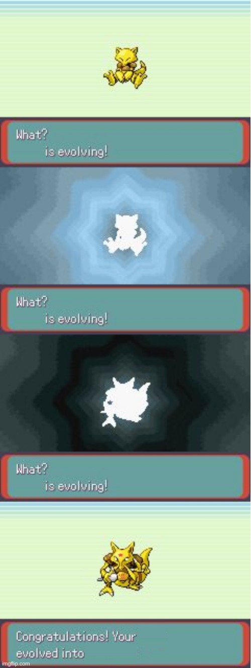 How it feels to see your profile picture icon has changed | image tagged in pokemon evolving | made w/ Imgflip meme maker