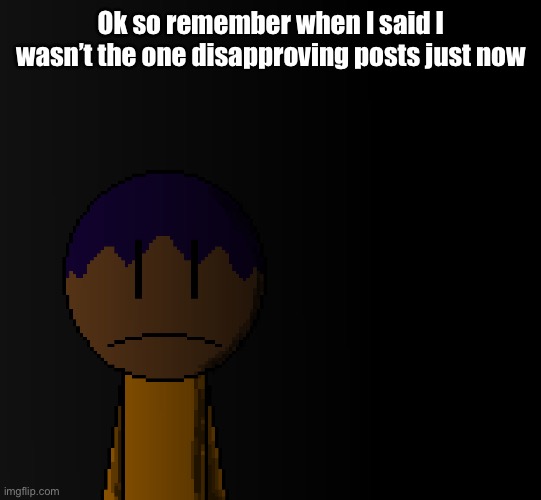 brother | Ok so remember when I said I wasn’t the one disapproving posts just now | image tagged in brother | made w/ Imgflip meme maker