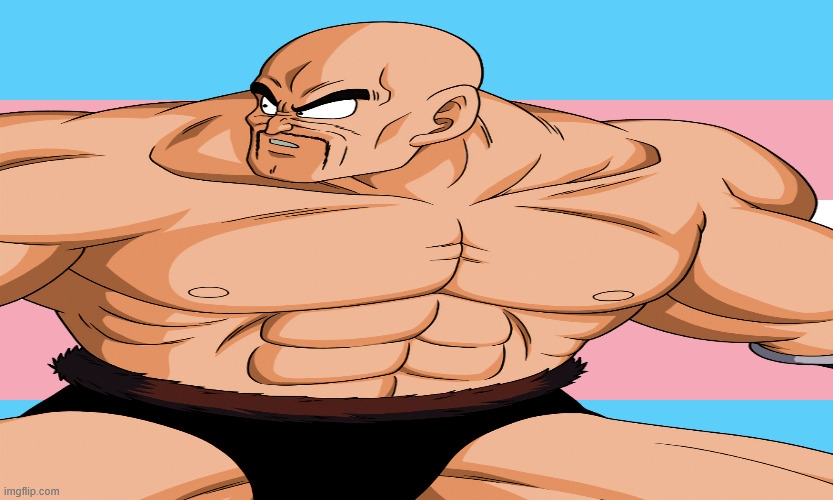 nappa trans flag meme | image tagged in nappa,anime,trans flag,anime meme,dragon ball z,dank memes | made w/ Imgflip meme maker