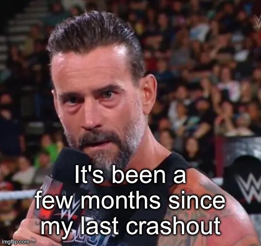 Am I doing good? | It's been a few months since my last crashout | image tagged in cm punk | made w/ Imgflip meme maker