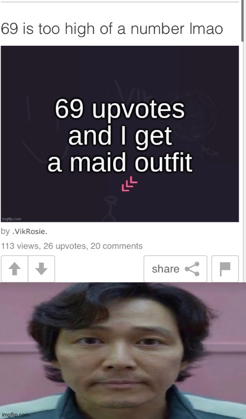 If I had a dollar everytime somebody farmed upvotes this way and never followed through I’d have 5 dollars | image tagged in gi hun stare | made w/ Imgflip meme maker