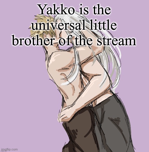 He reminds me of myself when I was 13 | Yakko is the universal little brother of the stream | image tagged in cloud x sephiroth thank you disco | made w/ Imgflip meme maker