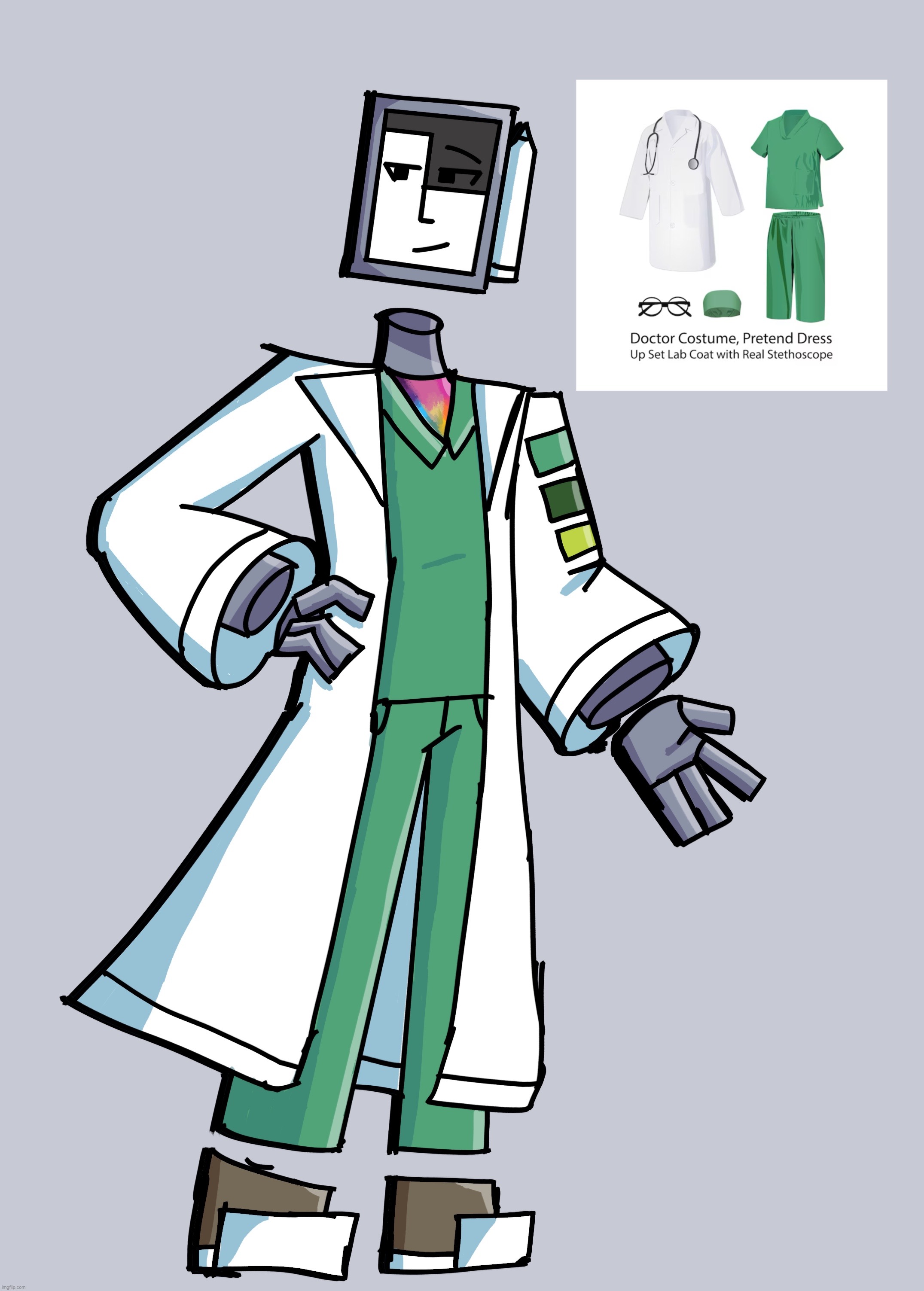 Professor Procreate but green | made w/ Imgflip meme maker