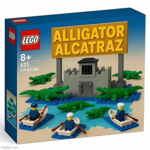Lego Alligator Alcatraz edition | image tagged in political,reposts,lego,alligator alcatraz edition | made w/ Imgflip meme maker