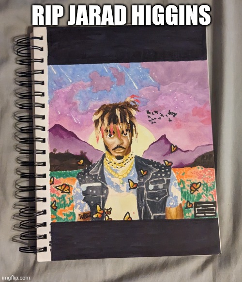 I drew juice WRLD around christmas for the anniversary of his death, I just couldn't post it cos I was grounded | RIP JARAD HIGGINS | image tagged in juice wrld drawing | made w/ Imgflip meme maker