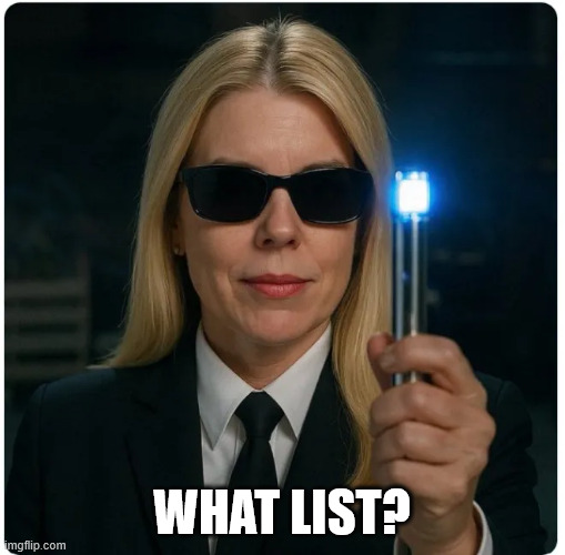 What list | WHAT LIST? | image tagged in pam bondi | made w/ Imgflip meme maker