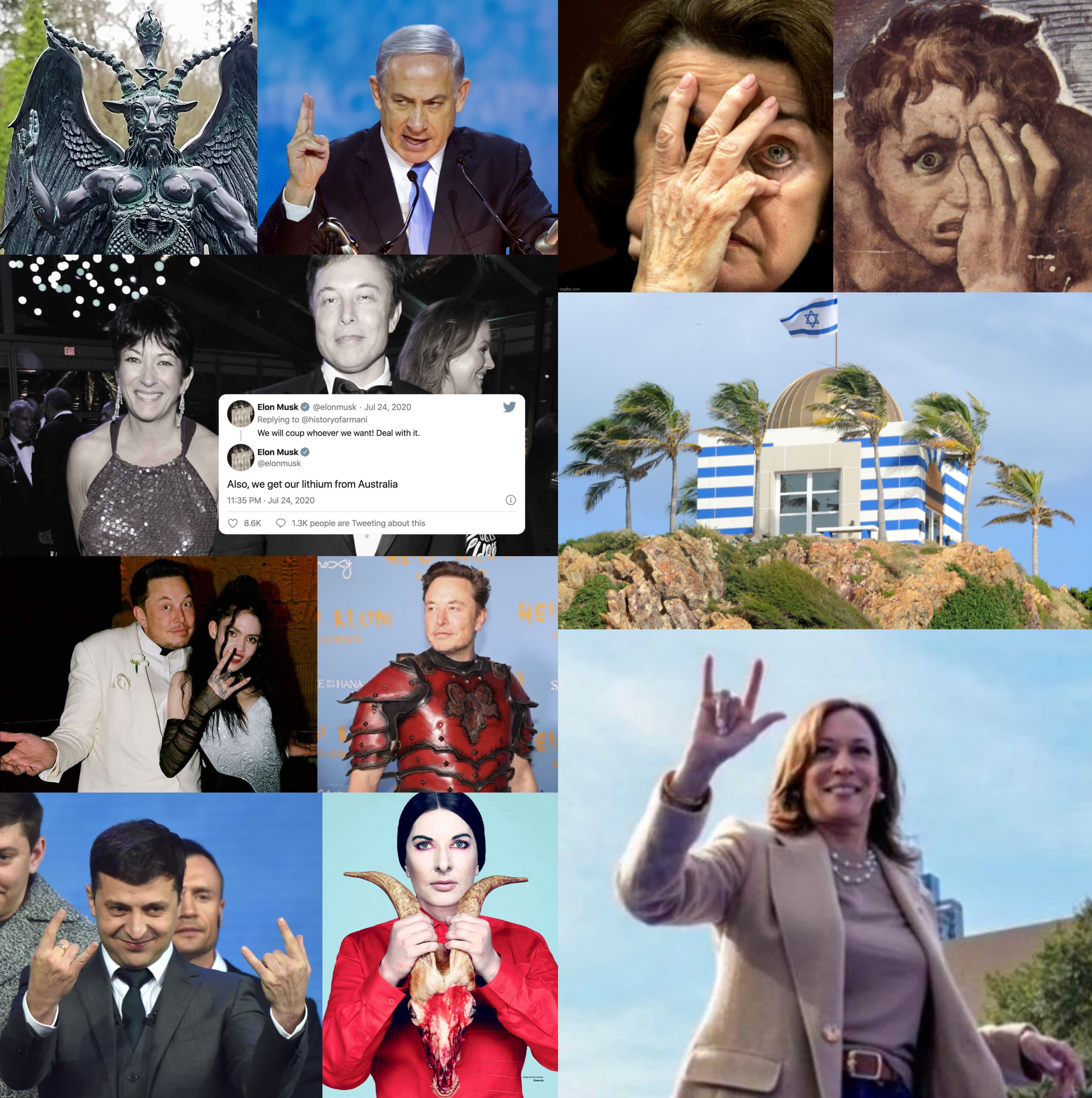 I retort; you deride . . . the Church of Satan; or the Satanic Temple? | image tagged in satanism,ukraine,israel,elon musk,kamala harris,jeffrey epstein | made w/ Imgflip meme maker