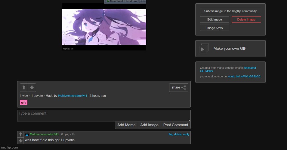 how tf did i get 1 upvote, like i didn't even share that with anyone else- | image tagged in blue archive | made w/ Imgflip meme maker