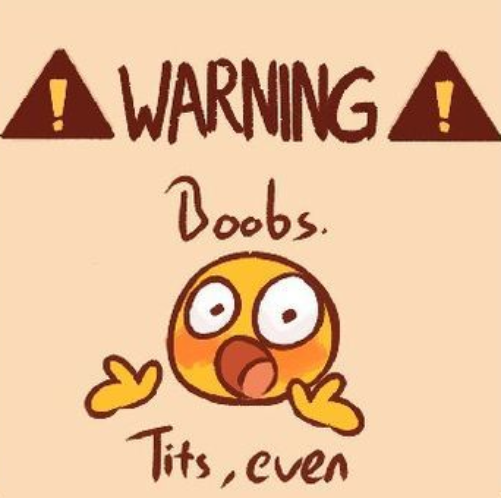 WARNING BOOBS Blank Meme Template