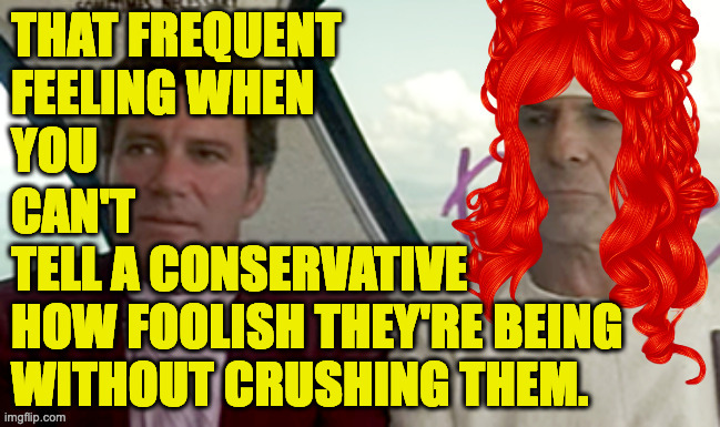 Tough talk surrounding a soft, gooey center. | THAT FREQUENT
FEELING WHEN
YOU; CAN'T
TELL A CONSERVATIVE
HOW FOOLISH THEY'RE BEING
WITHOUT CRUSHING THEM. | image tagged in memes,conservatives | made w/ Imgflip meme maker