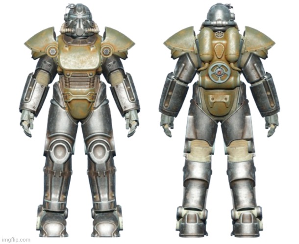 Fallout 4 T-51 Power Armor Front And Back Transparent Background | image tagged in fallout 4 t-51 power armor front and back transparent background | made w/ Imgflip meme maker